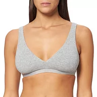 Biustonosze - Emporio Armani Damski biustonosz Basic Cotton Bralette, Jasnoszary/melanż, S - miniaturka - grafika 1