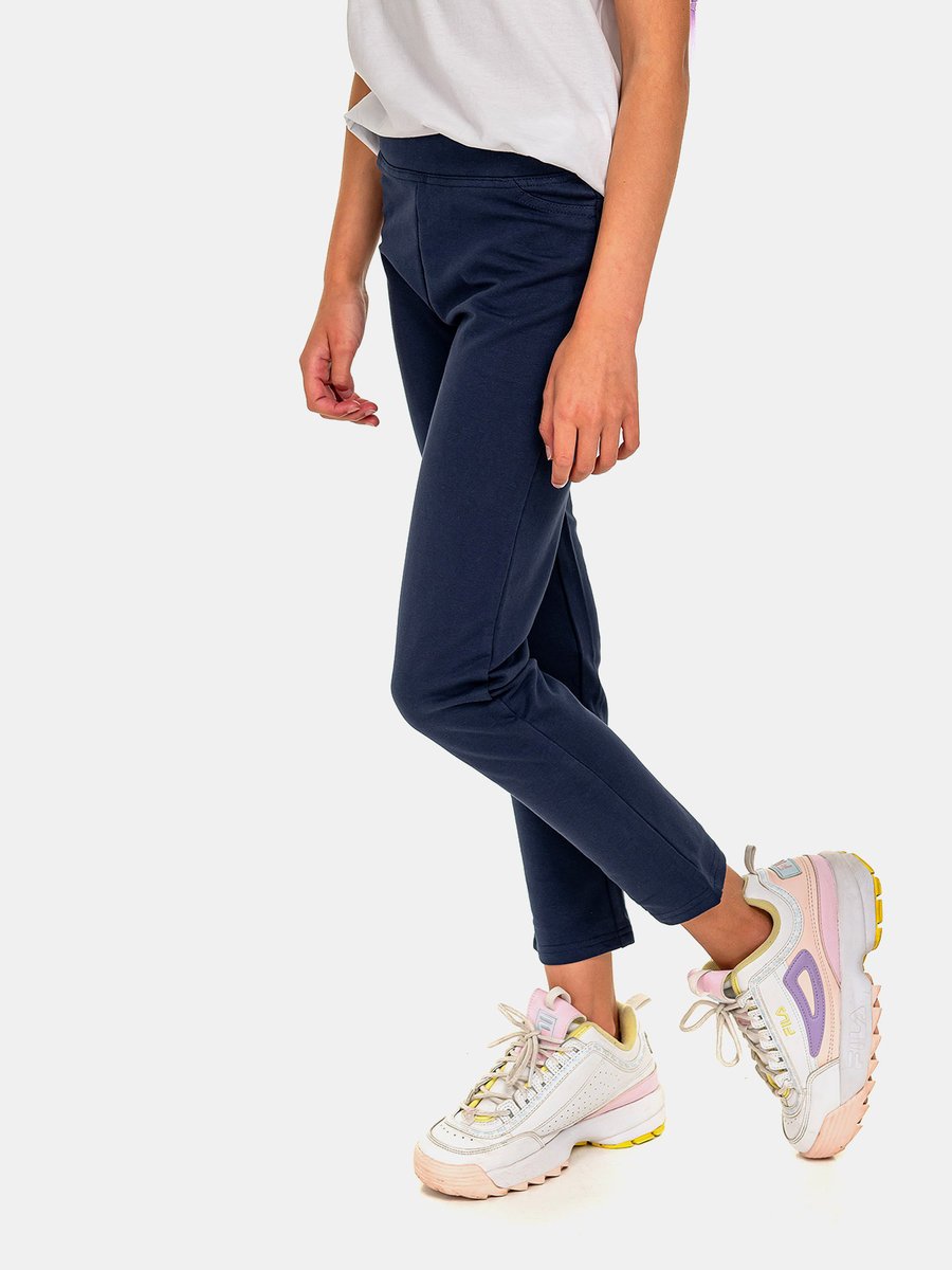 Gładkie legginsy granatowy 140