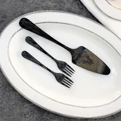 Zestawy sztućców - Zestaw widelczyków do ciasta z łopatką dla 6 osób ANTIQUE BLACK - miniaturka - grafika 1