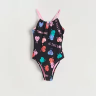 Stroje kąpielowe dla dziewczynek - Reserved - Jednoczęściowy strój kąpielowy - Czarny - miniaturka - grafika 1