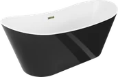 Wanny - Mexen Montana wanna wolnostojąca 180 x 80 cm, biała/czarna, przelew złoty - 52011808075-50 - miniaturka - grafika 1