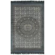 Dywany - vidaXL Dywan typu kilim, bawełna, 160 x 230 cm, szary ze wzorem - miniaturka - grafika 1