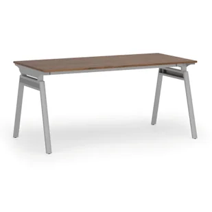 Biurko PRIMO SIGMA, 1600 x 800 mm, podstawa szara, orzech - Biurka - miniaturka - grafika 1