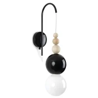Lampy ścienne - Ozdobny kinkiet z kulami Loft Bala - czarny - miniaturka - grafika 1