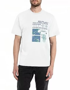 Replay T-shirt męski, 011 Natural White, XXL - Koszulki męskie - miniaturka - grafika 1