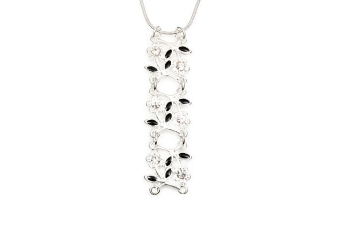 Wisiorek Srebrne Kwiatki Łańcuszek Żmijka