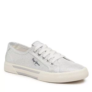 Tenisówki Pepe Jeans - Brady Party W PLS31439 Silver 934 - Trampki damskie - miniaturka - grafika 1
