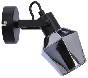 Czarny kinkiet z kloszem ze szkła dymionego - Z052 C3-S64 - Lampy ścienne Czarny kinkiet z kloszem ze szkła dymionego - Z052 C3-S64 - Lampy ścienne - miniaturka - grafika 1