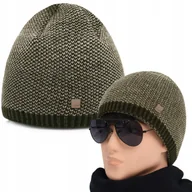 Czapki męskie - CZAPKA męska ZIMOWA Ciepła na Mrozy OLIWKOWA Produkt Polski Pako Jeans - miniaturka - grafika 1