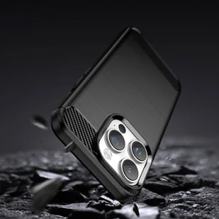 Carbon Case etui iPhone 14 Pro elastyczny żelowy pokrowiec na tył plecki czarny - Etui i futerały do telefonów - miniaturka - grafika 3