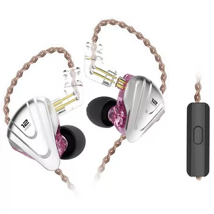 KZ ZSX Terminator Metal 5BA 1DD HIFI with Mic- Purple - Słuchawki - miniaturka - grafika 1