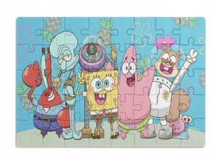 PUZZLE SPONGEBOB SKALMAR BAJKA A3 252 el z Nadrukiem + IMIĘ #84 - Puzzle - miniaturka - grafika 1
