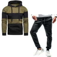 Dresy męskie - Dres męski zielono czarny Recea - miniaturka - grafika 1