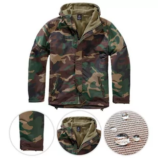 Kurtka turystyczna męska Brandit Frontzip Windbreaker Woodland - Odzież trekkingowa damska - miniaturka - grafika 1