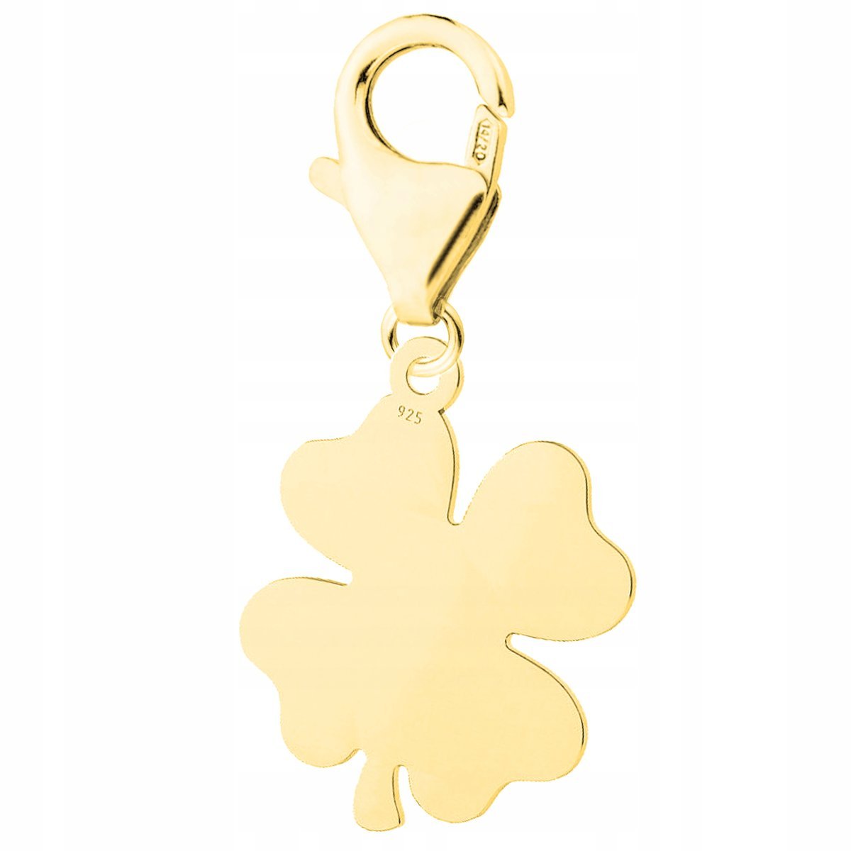 Złota Zawieszka z Koniczyną Czterolistna Koniczyna Szczęście SREBRO 925