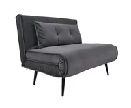 Sofy i kanapy - SOFA EVITA KANAPA FOTEL ŁÓŻKO MATERAC Z FUNKCJĄ SPANIA ROZKŁADANA C.SZARA 100cm - miniaturka - grafika 1