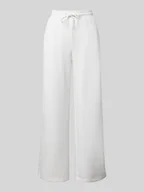 Spodnie sportowe damskie - Spodnie typu track pants o kroju regular fit ze scuby z taśmą z logo - miniaturka - grafika 1