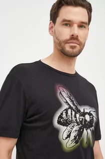 Koszulki męskie - BOSS t-shirt bawełniany BOSS CASUAL 50481918 kolor czarny z nadrukiem - Boss - grafika 1