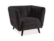 Fotele - Signal FOTEL CASTELLO 1 VELVET CZARNY BLUVEL 19 / WENGE - miniaturka - grafika 1