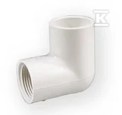 Akcesoria hydrauliczne - Kolano z gwintem nakrętne KW/GW PVC-U 1" - miniaturka - grafika 1