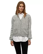 Swetry damskie - Minus Angie damski kardigan, 112 jasnoszary melanż, XL - miniaturka - grafika 1