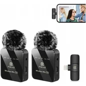 Mikrofony komputerowe - 2x Mikrofon krawatowy bezprzewodowy do telefonu USB-C iPhone 15 14 13 Puluz - miniaturka - grafika 1