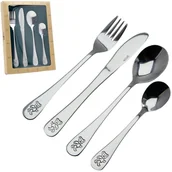 Sztućce dla dzieci - SZTUĆCE DLA DZIECI ZESTAW STAL ŁYŻECZKA WIDELEC NÓŻ ŁYŻKA 4 el.KOMPLET - miniaturka - grafika 1