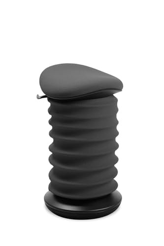 TOPSTAR Sitness 4D AGR, dynamiczny taboret do siedzenia, czarny, antracytowy, ergonomiczny taboret biurowy, z regulacją wysokości, wzmacnia plecy, odciąża krążki międzykręgowe