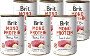 Brit MONO PROTEIN BEEF & BROWN RICE 6x400g 22825-uniw - Mokra karma dla psów - miniaturka - grafika 1