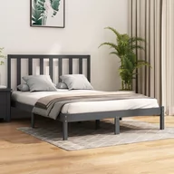 Łóżka - Lumarko Rama łóżka, szara, lite drewno sosnowe, 150x200 cm, King Size - miniaturka - grafika 1
