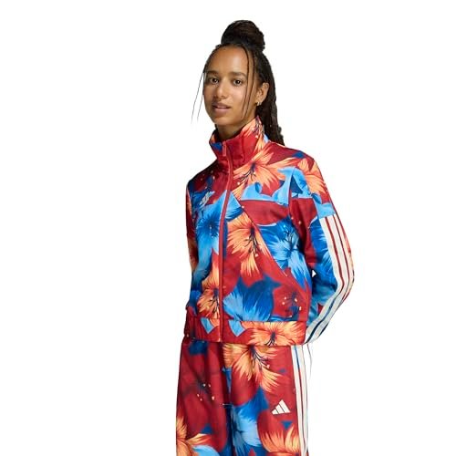 adidas dames ADIDAS x FARM RIO HOUSE OF TIRO TRACK TOP, light blue/tactile red/cream white, XXS