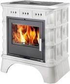 Piece wolnostojące - Haas+Sohn piecyk MATERA z wymiennikiem kafle kość słoniowa - miniaturka - grafika 1