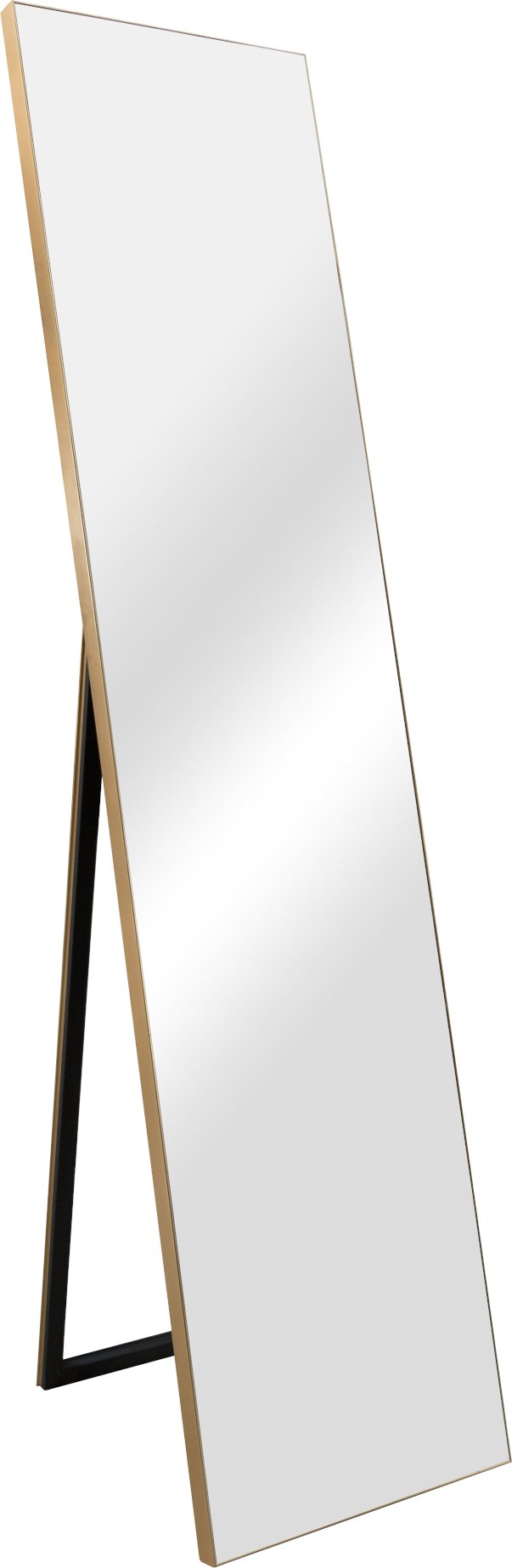 Lustro stojące Barletta 150x35 cm lustro na całej długości prostokątne lustro ubraniowe uchylne pochylane złote