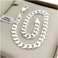 Bransolety męskie - MĘSKA SREBRNA BRANSOLETKA PANCERKA 20,5cm/7mm 925 PREZENT DLA NIEGO +DARMOWE DODATKI - miniaturka - grafika 1