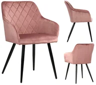 Krzesła - ExitoDesign Krzesło tapicerowane Milton velvet róż antyczny - miniaturka - grafika 1