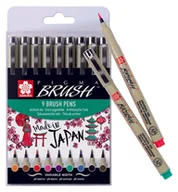 Pędzle - Talens Sakura, pisaki pędzelkowe, Pigma Brush Pen, 9 sztuk - miniaturka - grafika 1
