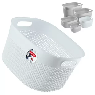 Koszyk prostokątny 6L Curver Filo Recycled, biały - Pojemniki biurowe - miniaturka - grafika 1