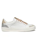 Trampki damskie - Geox Skórzane sneakersy "Emmeleny" w kolorze złoto-biało-szarym - miniaturka - grafika 1