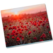 Deski do krojenia - Płyta ochronna szklana Pole maków - 60x52 cm - miniaturka - grafika 1