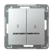 Wyłączniki światła i elektryczne - Ospel Łącznik żaluzjowy z podświetleniem i blokadą mechaniczną IMPRESJA Srebrny - miniaturka - grafika 1