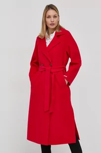 Marella Marella Płaszcz wełniany kolor czerwony przejściowy dwurzędowy - Płaszcze damskie - miniaturka - grafika 1