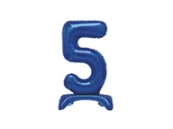 Balony i akcesoria - Balon foliowy stojący cyfra 5 niebieski - 76 cm - 1szt. - miniaturka - grafika 1
