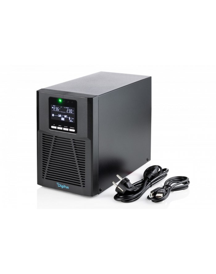 digitus Zasilacz awaryjny UPS Online Tower 19' LCD 1000VA/1000W 2x12V/9Ah 4xC13 1xC14 USB RS232 RJ45 GŁ.293mm DN-170130