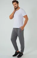 Piżamy męskie - Dresowe spodnie męskie szary melanż Lider, Kolor szary melanż, Rozmiar M, Italian Fashion - Intymna - miniaturka - grafika 1
