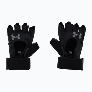 Rękawiczki treningowe męskie Under Armour M'S Weightlifting black/black/pitch gray - Rękawiczki sportowe damskie - miniaturka - grafika 1