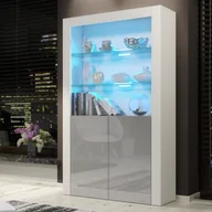 Witryny - Witryna Spectrum 170cm ONE FURNITURE - Biały Laminat & Szary - miniaturka - grafika 1