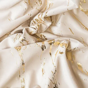 MARMA Zasłona gotowa na przelotkach, szerokość 140cm x wysokość 250cm, kolor kremowy ze złotym nadrukiem na VELVI - Zasłony - miniaturka - grafika 1