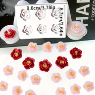 Rękodzieło - TEMU 1 Szt. 3D Róża Silikonowy Formularz Do Mydła, 7-otworowy/6-otworowy Trwały DIY Rękodzieło, Produkcja Aromaterapeutycznej Smugi, Formy Do - miniaturka - grafika 1