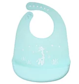 Śliniaki i fartuszki - Silikonowy śliniak z kieszonką dla dzieci – miętowy, żyrafa - miniaturka - grafika 1