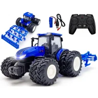 Zabawki zdalnie sterowane - Zdalnie Sterowany Traktor Ciągnik Z Kultywatorem Rc Na Pilota Światła LED - miniaturka - grafika 1